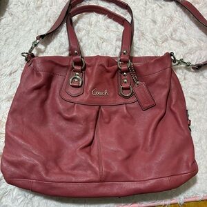 Coach Women's Red Leather Shoulder Bag